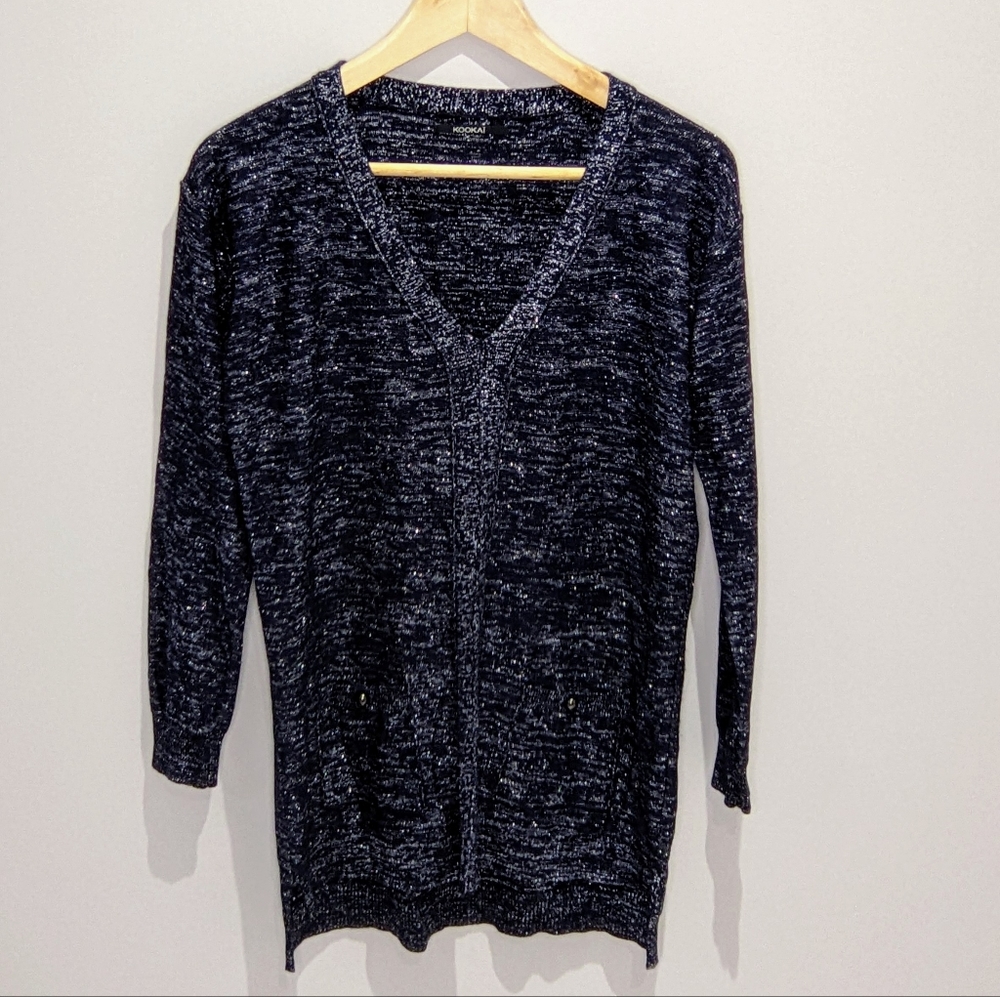 Kookai Women's Knit Shimmery V-Neck Top